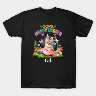 Bunny Cat Oops Happy Easter Eggs 2024, Easter Cat T-Shirt